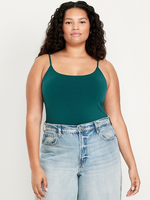 Image number 6 showing, Fitted Double-Layer Cropped Cami Top