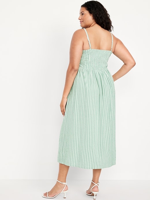 Image number 8 showing, Fit & Flare Tie-Front Seersucker Midi Dress