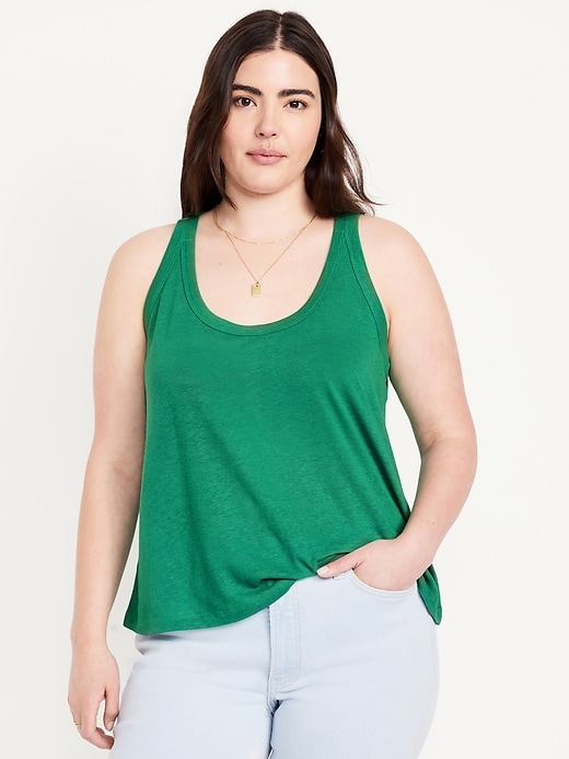 Image number 4 showing, Linen-Blend Tank Top