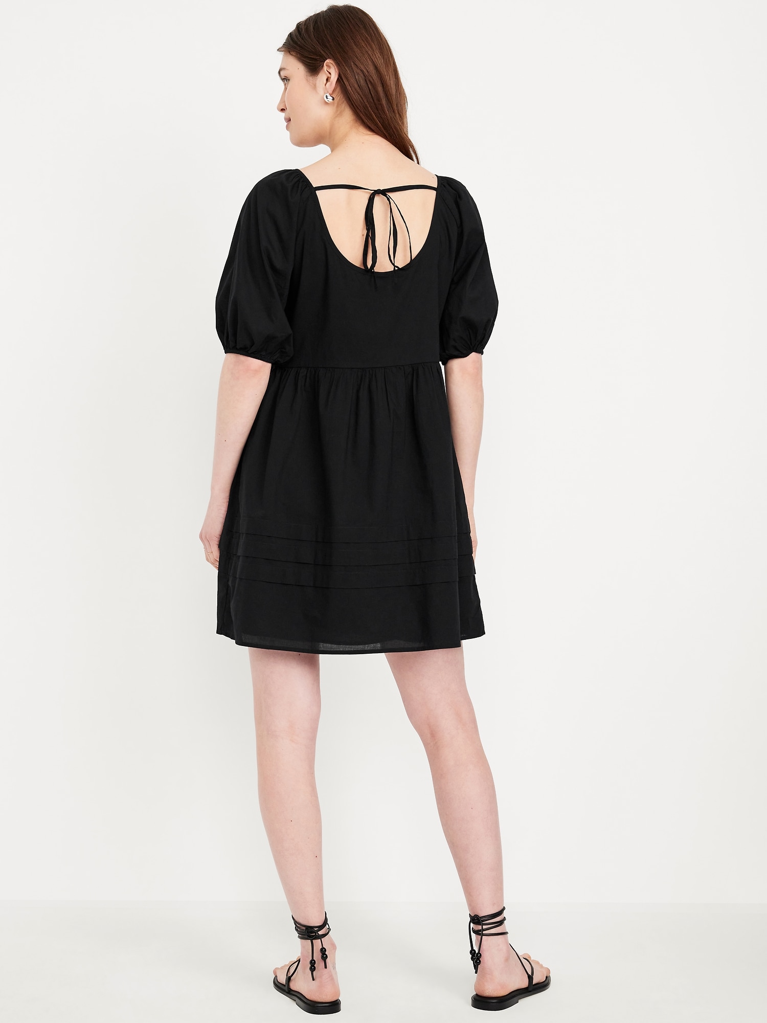 Pleated Mini Swing Dress
