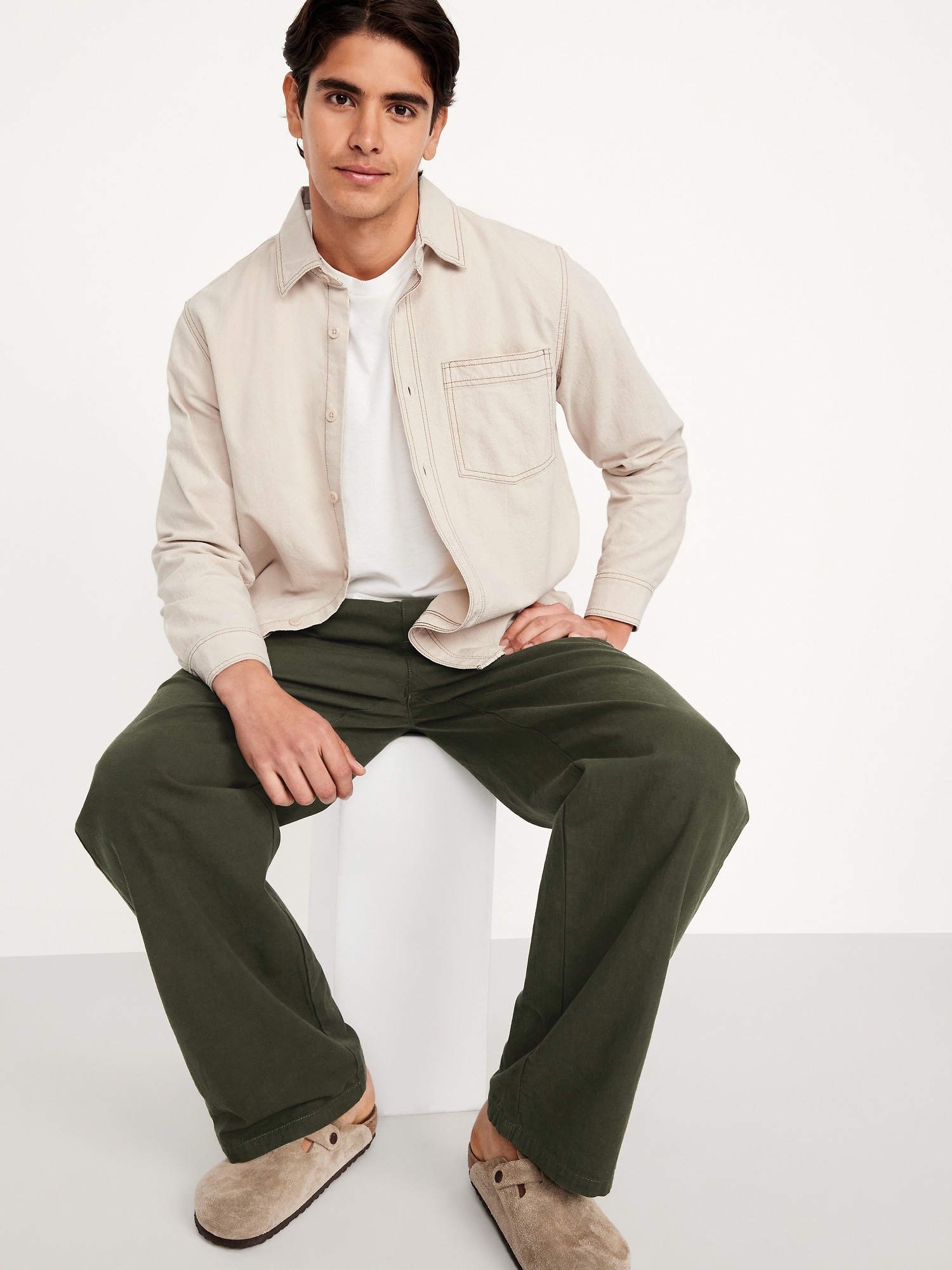 Contrast Stitch Workwear Shirt