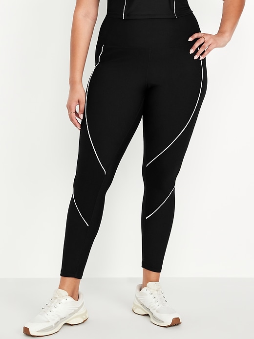 Image number 6 showing, High-Waisted PowerSoft Rib Mix 7/8 Leggings