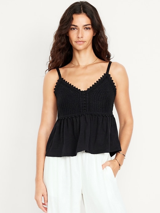 Image number 1 showing, Sleeveless Crochet Top