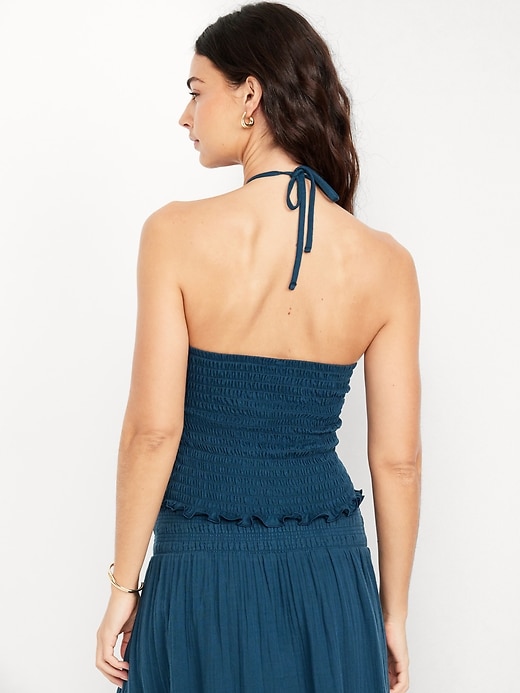 Image number 2 showing, Sleeveless Smocked Crop Top