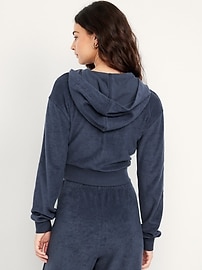 Image number 2 showing, Cropped Terry Zip Hoodie