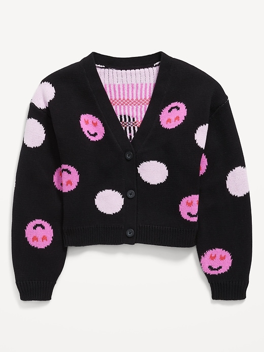 Image number 2 showing, Printed Button-Front Cardigan Sweater for Girls