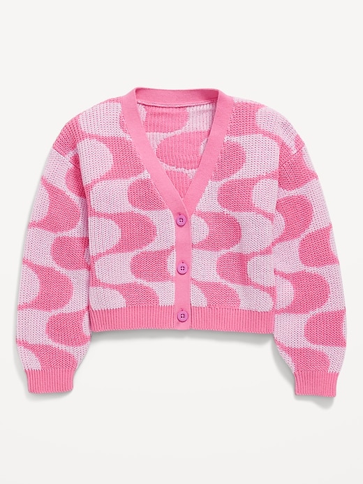 Image number 2 showing, Printed Button-Front Cardigan Sweater for Girls