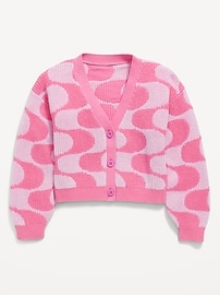 Image number 2 showing, Printed Button-Front Cardigan Sweater for Girls