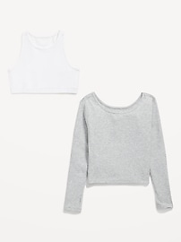 Image number 4 showing, 2-In-1 Ribbed Performance Top for Girls