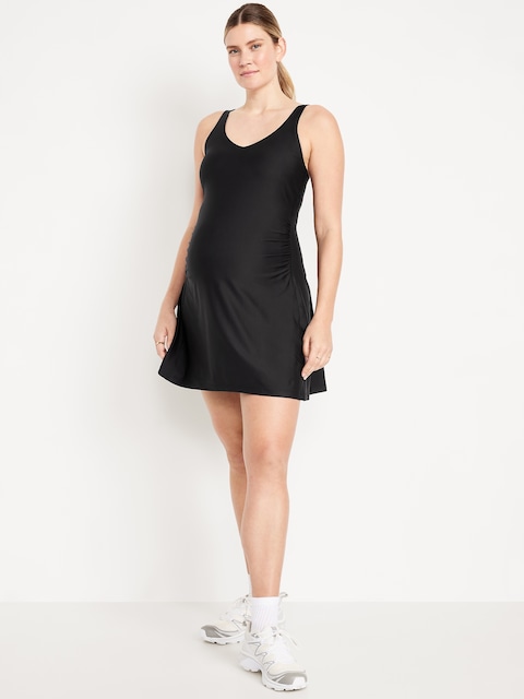 Maternity Sleeveless PowerSoft Mini Skort Dress - Black Jack