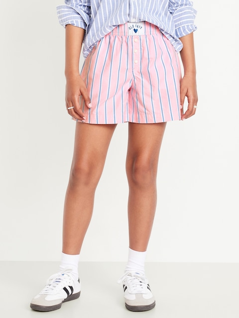Lightweight Printed Poplin Shorts for Girls