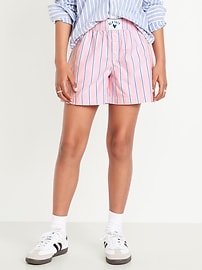 Image number 1 showing, Lightweight Printed Poplin Shorts for Girls