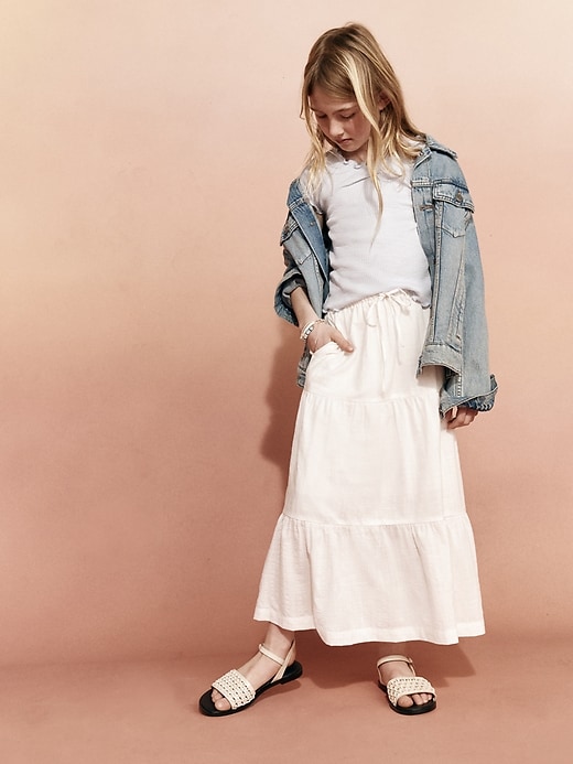 Image number 5 showing, Tiered Swing Midi Skirt for Girls