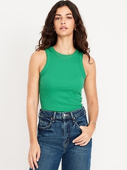 Crop Rib-Knit Tank Top - image 3