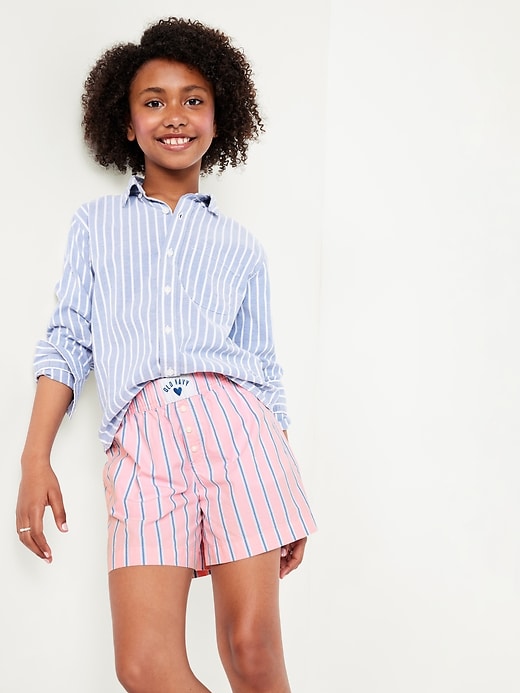 Image number 3 showing, Lightweight Printed Poplin Shorts for Girls