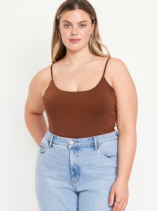 Image number 6 showing, Fitted Double-Layer Cropped Cami Top