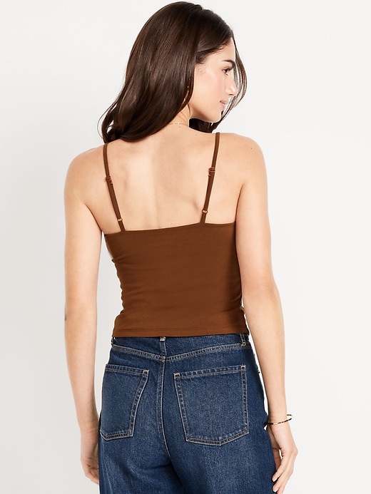 Image number 2 showing, Fitted Double-Layer Cropped Cami Top