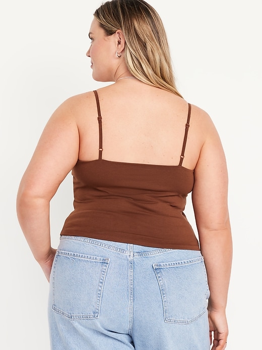 Image number 7 showing, Fitted Double-Layer Cropped Cami Top
