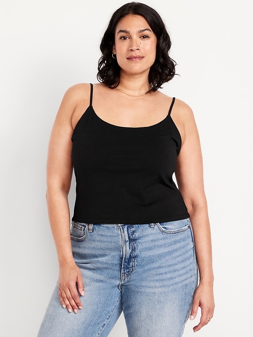 Image number 6 showing, Fitted Double-Layer Cropped Cami Top