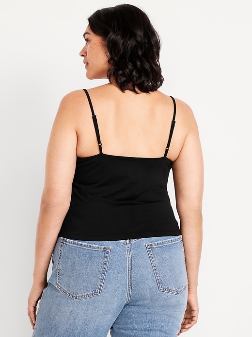 Image number 7 showing, Fitted Double-Layer Cropped Cami Top