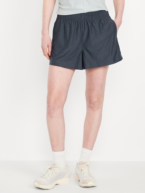 High-Waisted CloudMotion Shorts -- 3-inch inseam - Dusk Navy