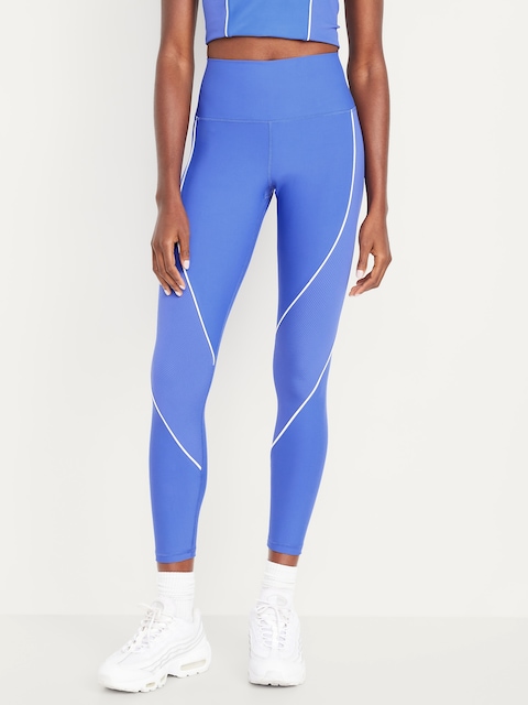 High-Waisted PowerSoft Rib Mix 7/8 Leggings