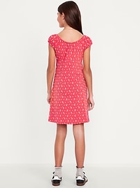 Image number 2 showing, Printed Short-Sleeve Henley Dress for Girls