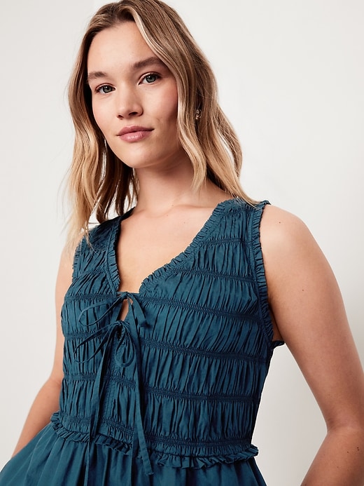 Image number 5 showing, Fit & Flare Smocked Bodice Mini Dress