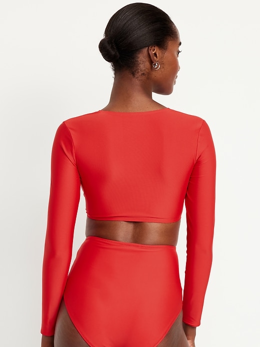 Image number 2 showing, Twist-Front Matte Rashguard Swim Top