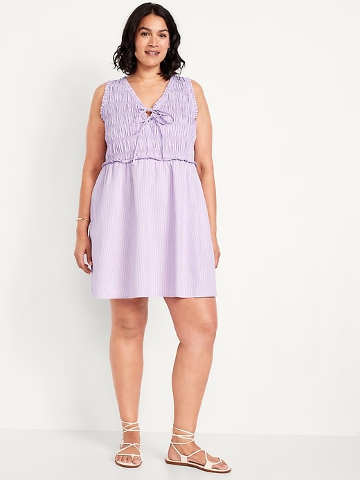 Image number 7 showing, Fit & Flare Smocked Bodice Mini Dress