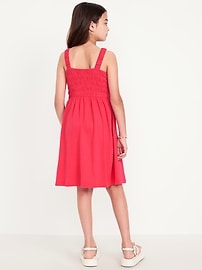Image number 2 showing, Fit & Flare Sleeveless Smocked Dress for Girls