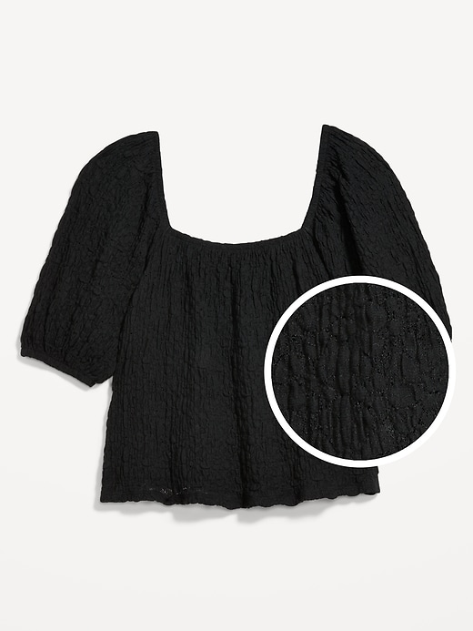 Image number 4 showing, Puff-Sleeve Lace Top