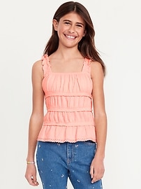 Image number 1 showing, Fitted Smocked Tank Top for Girls