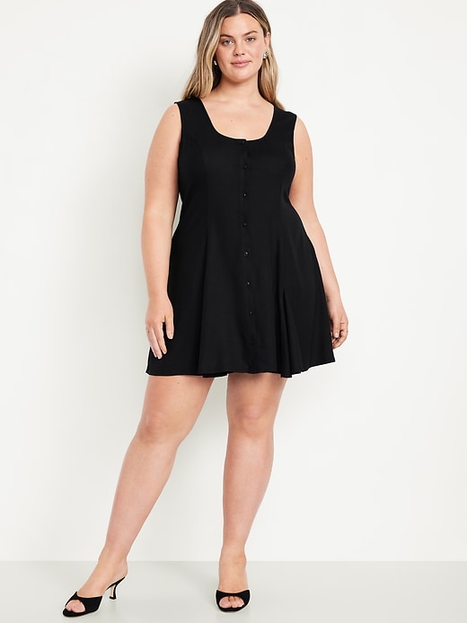 Image number 6 showing, Fit & Flare Crepe Button-Front Mini Dress