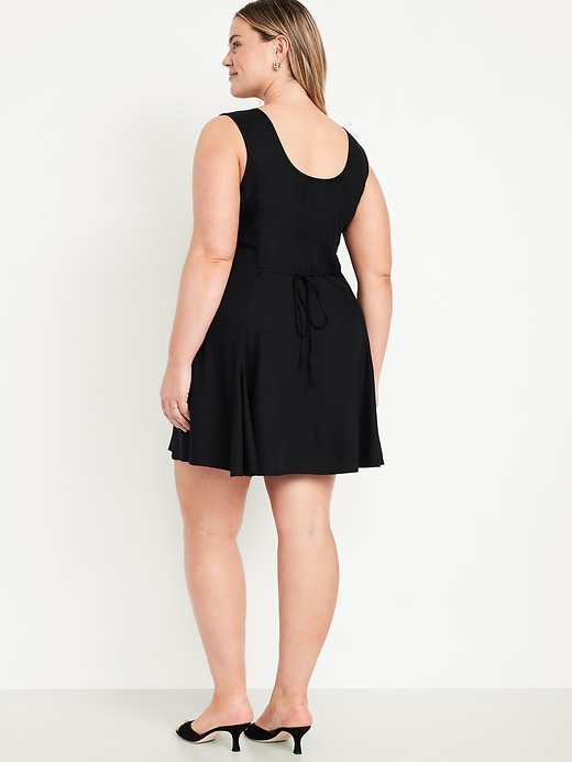 Image number 7 showing, Fit & Flare Crepe Button-Front Mini Dress