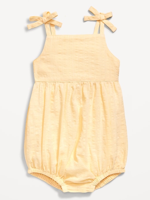 Image number 1 showing, Sleeveless Tie-Knot One-Piece Romper for Baby