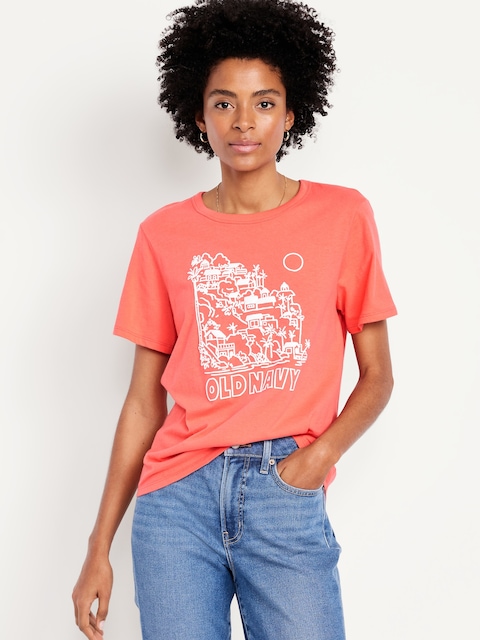 EveryWear Logo Graphic T-Shirt - Coral Tropics