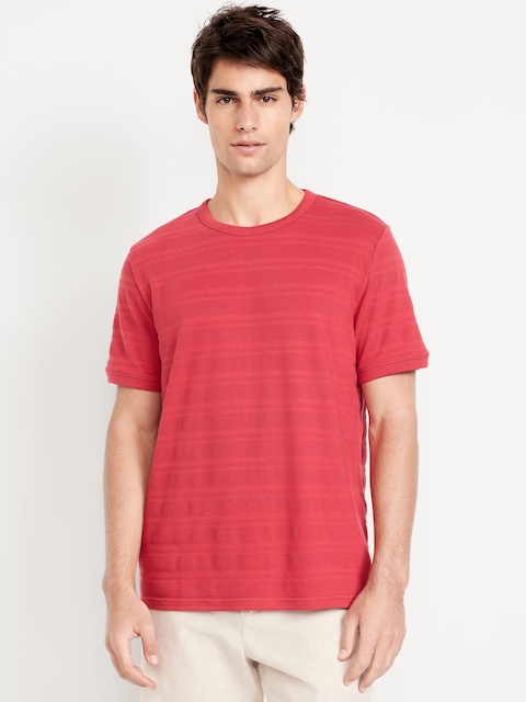 Crew-Neck Pique T-Shirt - Tomato Juice