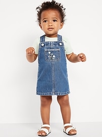 Image number 1 showing, Embroidered Jean Skirtall Dress for Baby