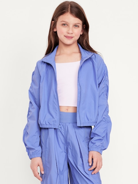 Loose Ruched-Sleeve Jacket for Girls - Daydream