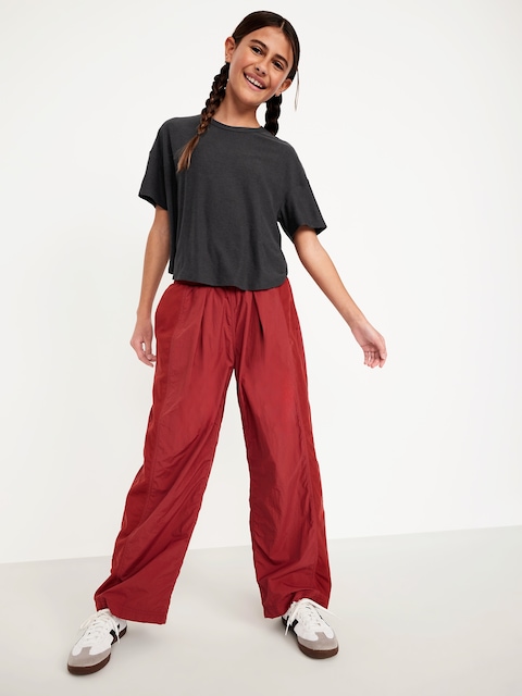 CloudMotion Cropped Performance T-Shirt for Girls - Black Jack