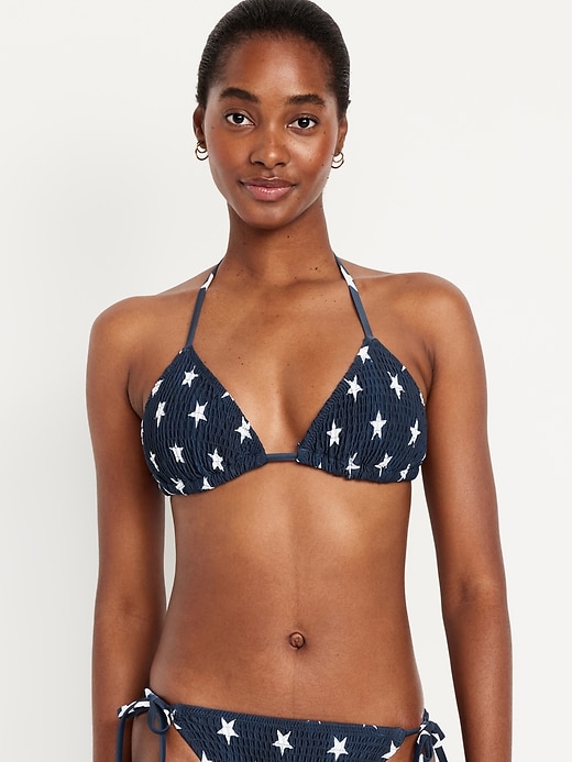 Image number 1 showing, Textured Triangle String Bikini Swim Top