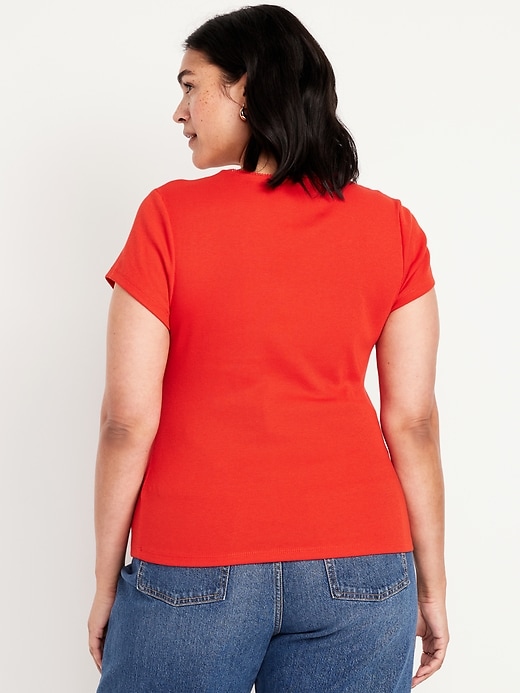 Image number 5 showing, Square-Neck Ribbed T-Shirt
