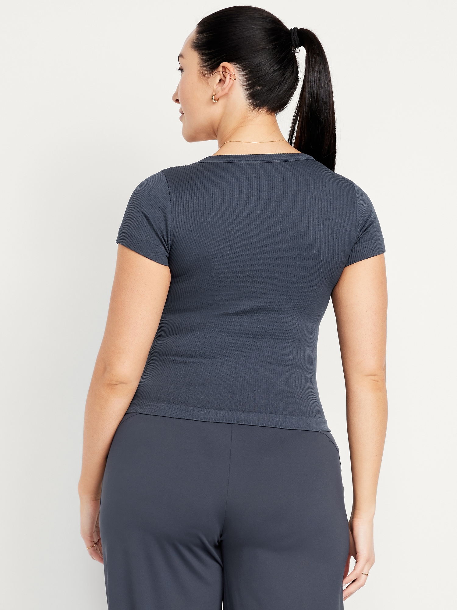 Exhale Seamless Cropped Rib T-Shirt