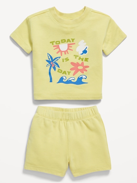 Image number 2 showing, French-Terry Graphic Top and Shorts Set for Baby