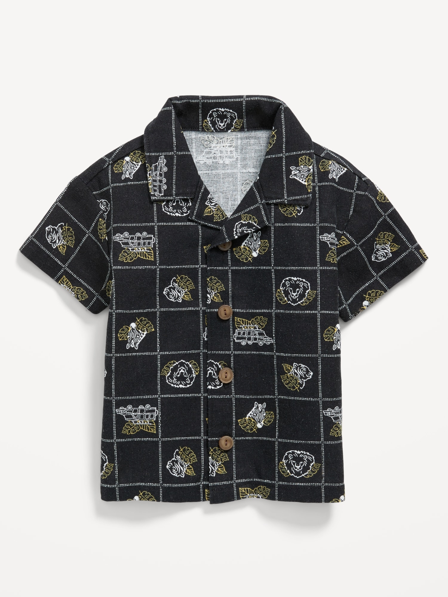 Short-Sleeve Linen-Blend Shirt for Baby