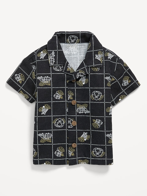 Short-Sleeve Linen-Blend Shirt for Baby