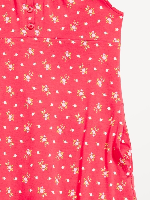 Image number 4 showing, Printed Short-Sleeve Henley Dress for Girls