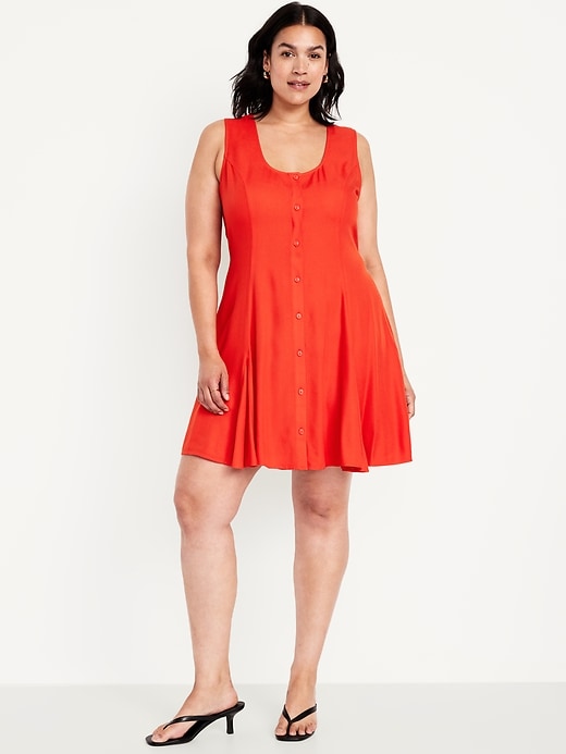 Image number 6 showing, Fit & Flare Crepe Button-Front Mini Dress