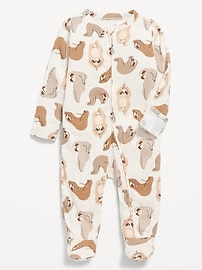 Image number 1 showing, Unisex 2-Way-Zip Printed Sleep & Play Footed One-Piece for Baby
